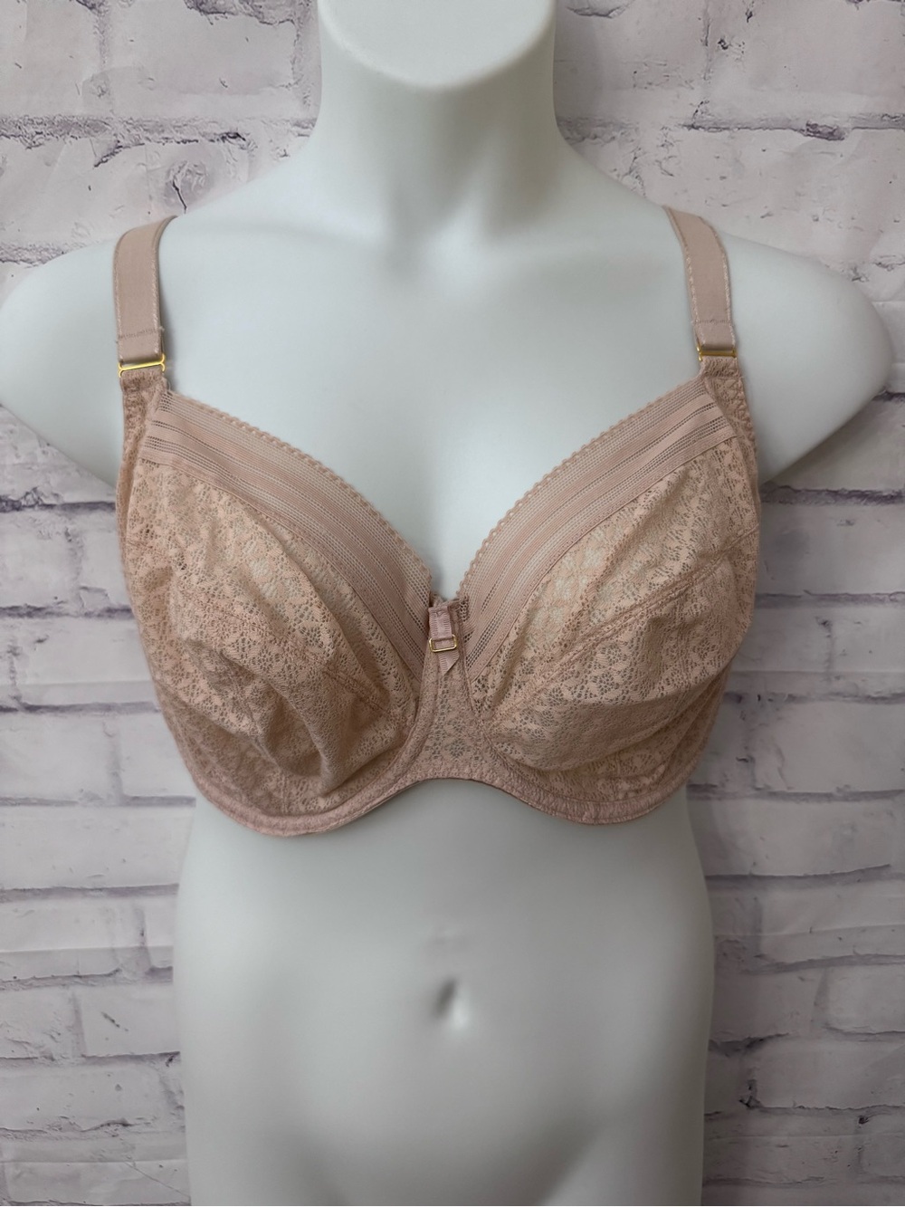 Freya USA 36J Viva Side Support Unlined Underwire Bra Beige Lace New W Tag